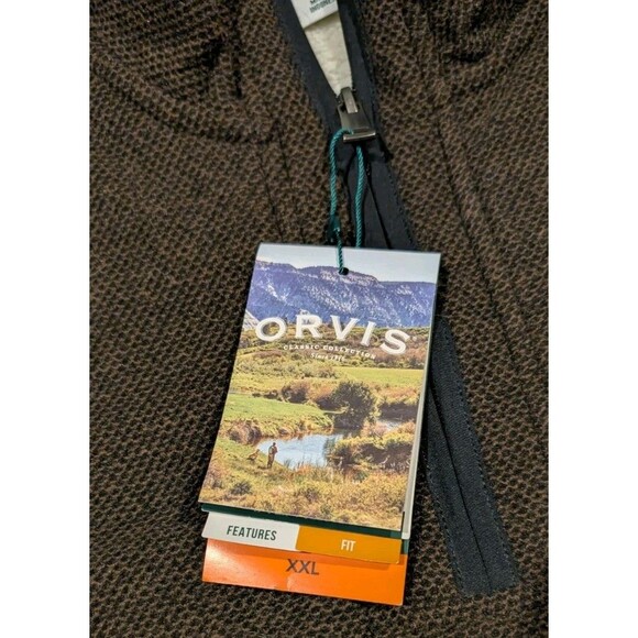 NEW Orvis 1/4 Zip 2XL Men's Pullover Sherpa Fleece Lined XXL Sweater Brown NWT - Picture 5 of 9